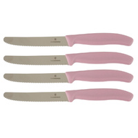 Victorinox Steak & Tomato Knife Pistol Grip 11cm Violette Serenity Set x 4 Knives