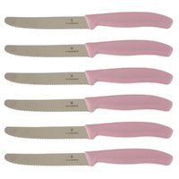 Victorinox Steak & Tomato Knife Pistol Grip 11cm Violette Serenity Set x 6 Knives