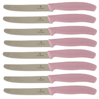 Victorinox Steak & Tomato Knife Pistol Grip 11cm Violette Serenity Set x 8 Knives
