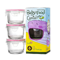 Glasslock Baby 3 Piece Round 165ml Food Container Set