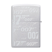 Zippo Windproof Lighter James Bond Gun Logo Satin Chrome