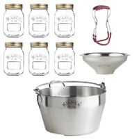 Kilner Preserving Set | Jar Tongs + Funnel + Jam Pan + 6 x Preserve Jars 500ml