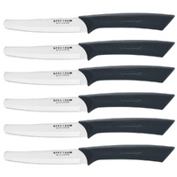 Scanpan Spectrum Serrated Steak Knife Set 6 Piece | Black