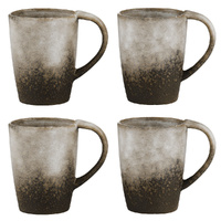 Grand Designs Dusk Stoneware 4 Piece Mug Set 300ml Cream & Brown