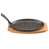 Pyrolux Pyrocast Pyrocast Oval Sizzle Plate with Tray 27 x 18cm | Suits All Cooktops