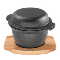 Pyrolux Pyrocast Garlic Pot with Maple Tray 11.8cm