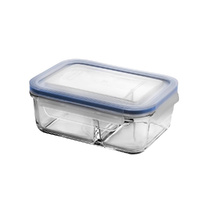 Glasslock Duo Tempered Glass Rectangular Container 670ml With Lid