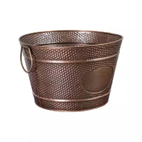 Moda Round Beverage Tub | Antique Copper with Pebble Pattern 350×220mm