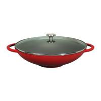 Chasseur Wok With Glass Lid 37cm / 4.5L Inferno Red