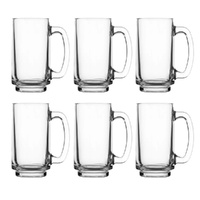 Crown Playboy Glass Beer Mug 355ml Set of 6
