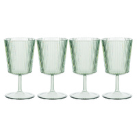 Davis & Waddell Saltara Plastic Wine Glasses 300ml Green Set of 4