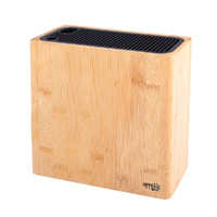 Appetito Rectangle Universal Knife Block Empty Bamboo
