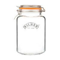 Kilner Square Clip Top Glass Jar 3 Litre