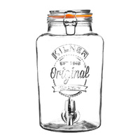 Kilner Round Clip Top Drink Dispenser with Stainless Steel Tap 5L
