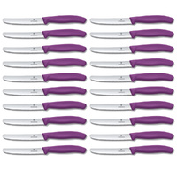 Victorinox Steak and Tomato Knife 11cm Wavy Edge Set of 20 Purple