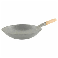 Chef Inox Professional Iron Wok with Wood Handle 38cm