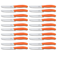 Victorinox Steak and Tomato Knife 11cm Wavy Edge Set of 20 Orange