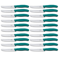 Victorinox Steak and Tomato Knife 11cm Wavy Edge Set of 20 Green