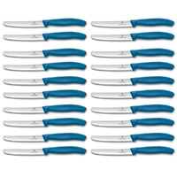 Victorinox Steak and Tomato Knife 11cm Wavy Edge Set of 20 Blue