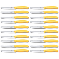 Victorinox Steak and Tomato Knife 11cm Wavy Edge Set of 20 Yellow