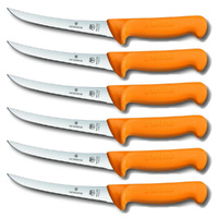 Victorinox Swibo 16cm Boning Knife Curved Stiff Blade Set of 6
