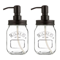 Kilner Liquid Soap Dispenser Jar 500ml Set of 2
