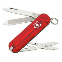VICTORINOX SWISS ARMY KNIFE  MULTI TOOL   - CLASSIC CYBER RUBY RED TRANSLUCENT