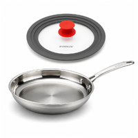 Scanpan Impact 28cm FryPan & Pyrolux Universal Glass Lid 26/28/30cm Set
