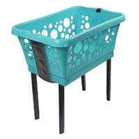 White Magic Laundry Basket on Legs Blue | 50L Capacity