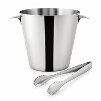 Trenton Wine Bucket Stainless Steel Mirror Polished & Deluxe Ice Tongs