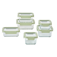Glasslock Essentials Ovensafe Glass 6 Piece Container Set W/Lid 