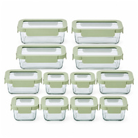 Glasslock Essentials Ovensafe Glass 12 Piece Container Set W/Lid