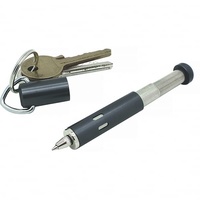 TRUE UTILITY TELESCOPIC KEYRING BALLPOINT PEN + 3 BLACK REFILLS 32208