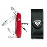 Victorinox Swiss Army Spartan Red Pocket Knife + Pouch Bundle 