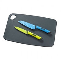 SCANPAN Spectrum 3 Piece Kitchen Cutting Board + Knife Set 18737