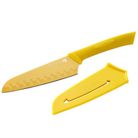 SCANPAN Spectrum Knives YELLOW SANTOKU SCAN PAN Knife BNIP Colourful Knives