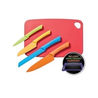Spectrum SCANPAN 6 Piece Knife Board Set SCAN Colourful Shear Knives & Sharpener