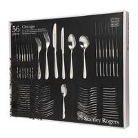 50569 STANLEY ROGERS 56 PIECE STAINLESS STEEL CHICAGO CUTLERY SET 56PC