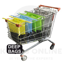 NEW KARLSTERT SORT & CARRY DEEP TROLLEY BAGS SET OF 4 REUSABLE SHOPPING 14211