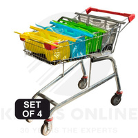 NEW KARLSTERT SORT & CARRY SHALLOW TROLLEY BAGS SET OF 4 REUSABLE SHOPPING 14212