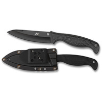 SPYDERCO AQUA SALT PLAIN FIXED BLADE LIGHTWEIGHT BLACK KNIFE + SHEATH YSFB23PBBK