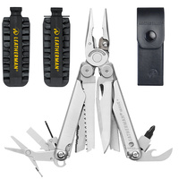 NEW LEATHERMAN WAVE PLUS + STAINLESS STEEL MULTITOOL + LEATHER SHEATH + BIT KIT