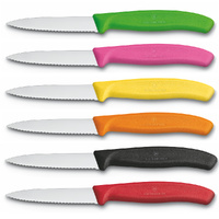 VICTORINOX PARING KNIFE SERRATED EDGE TOMATO FRUIT COLOUR 8CM BLADE 