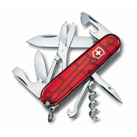 VICTORINOX SWISS ARMY CLIMBER MULTI TOOL KNIFE - TRANSLUCENT CYBER RUBY