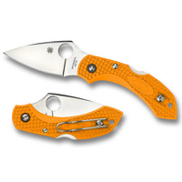 New Spyderco Dragonfly 2 Orange Folding Knife - Plain Blade 