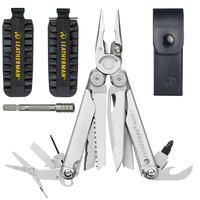 LEATHERMAN WAVE + PLUS MULTITOOL + LEATHER SHEATH + BITKIT + BIT EXTENDER