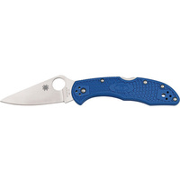 Delica 4 Lightweight Blue Flat Ground-Plain Blade C11FPBL SPYDERCO