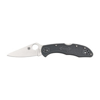 Delica 4 Lightweight Gray Flat Ground-Plain Blade C11FPGY SPYDERCO