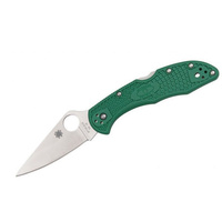 Delica 4 Lightweight Green Flat Ground-Plain Blade C11FPGR SPYDERCO