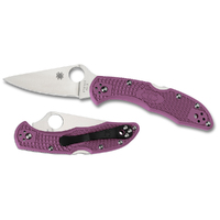 Delica 4 Purple Flat Ground - Plain Blade C11FPPR SPYDERCO
